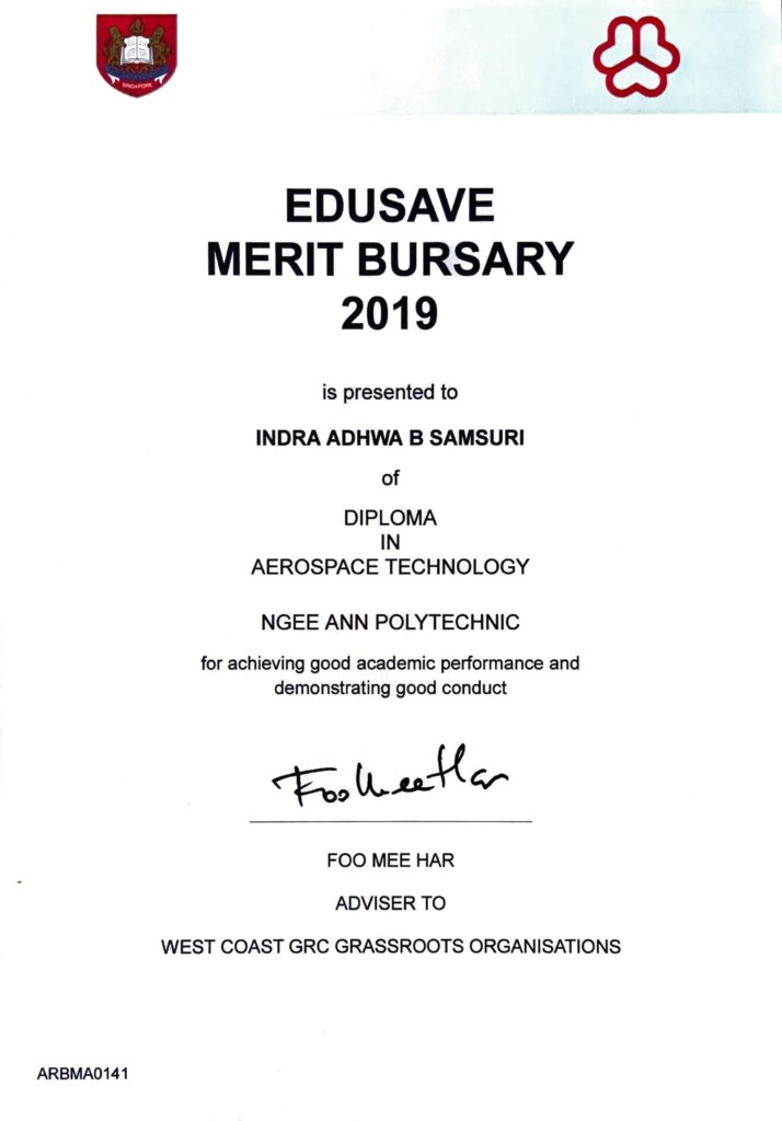 Indra's Edusave Merit Bursary 2019