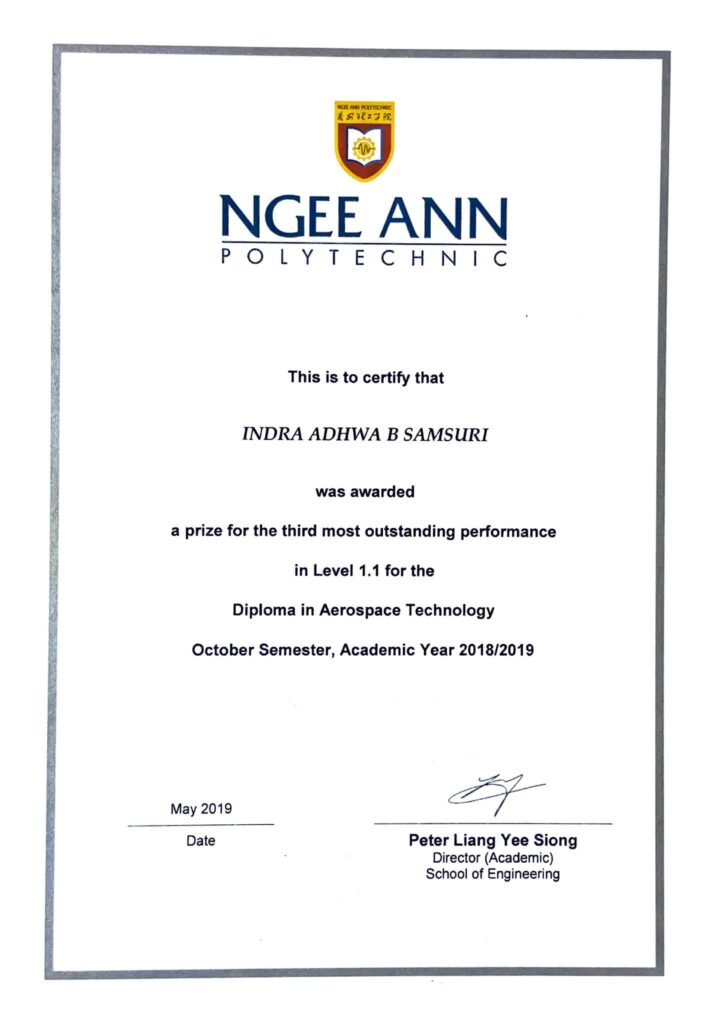 Indra's NP Academic Performance Award